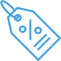 blue icon of a price tag