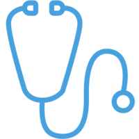 blue icon of a stethoscope